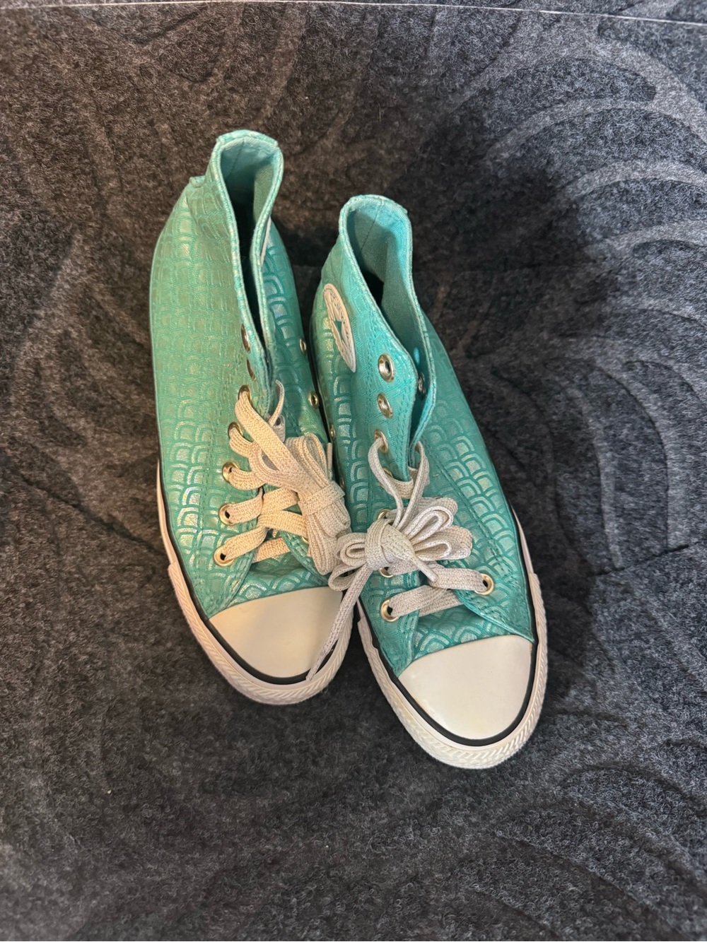 Converse Turquoise High-Top Sneakers with White Accents #162149C